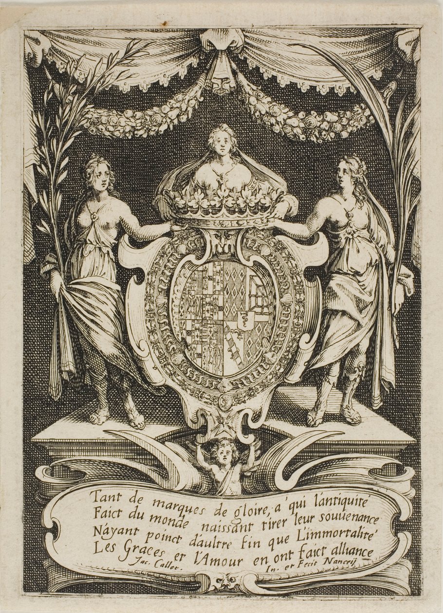 Titelpagina, uit Gevecht bij de Barrière door Jacques Callot