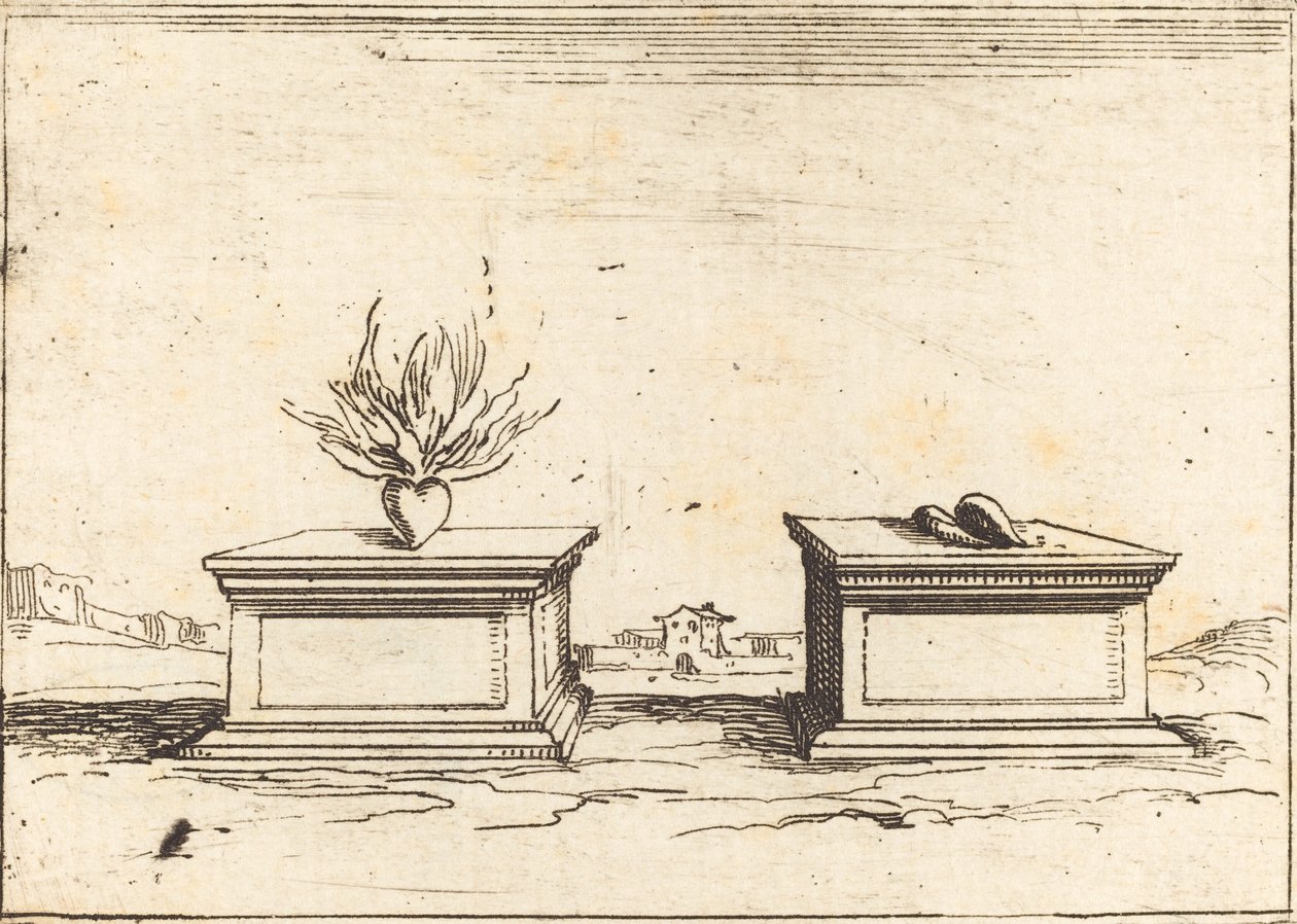 Twee harten, 1628 door Jacques Callot