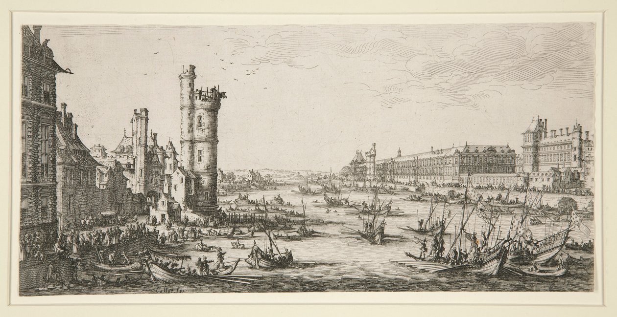 Uitzicht op het Louvre door Jacques Callot
