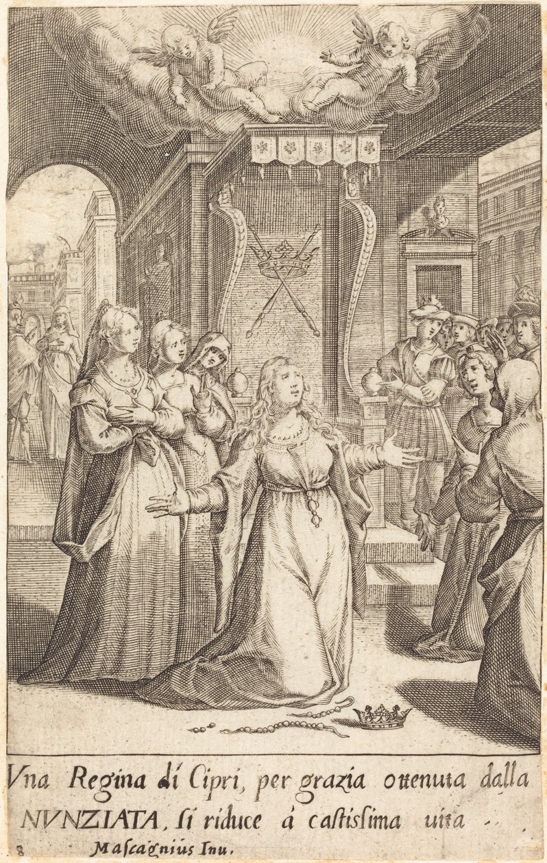 Koningin van Cyprus door Jacques Callot after Donato Mascagni