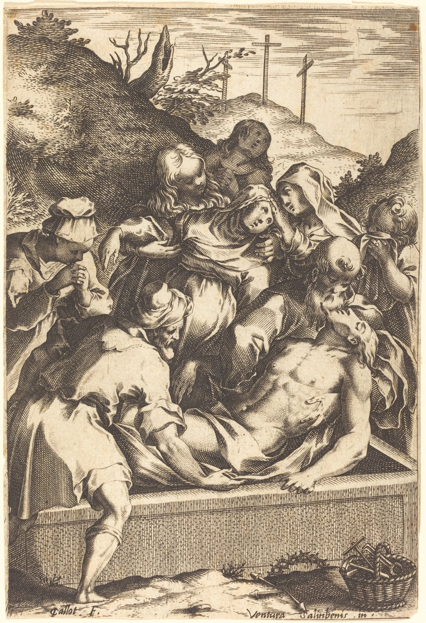 De Graflegging door Jacques Callot after Ventura Salimbeni
