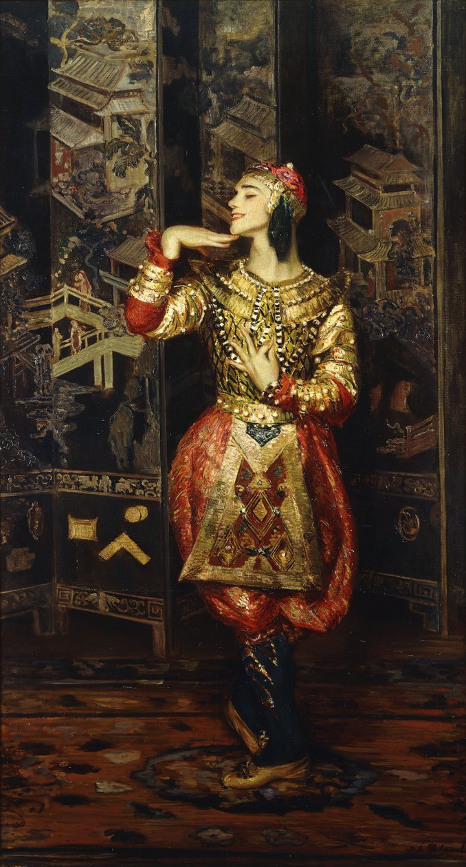 Vaslav Nijinsky in Danse Orientale, 1910 door Jacques Emile Blanche