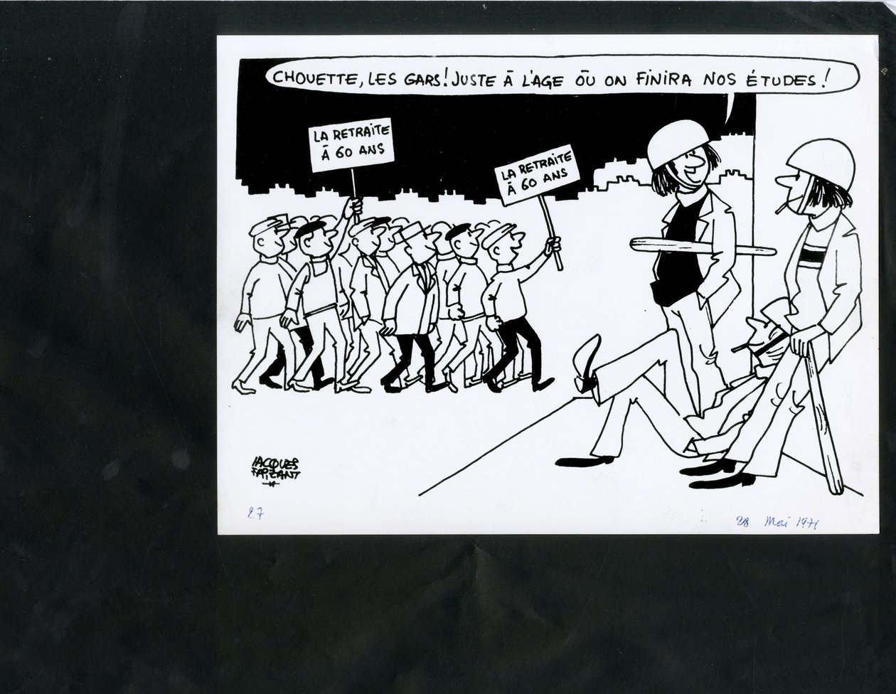 Le Figaro, satire in zwart-wit door Jacques Faizant