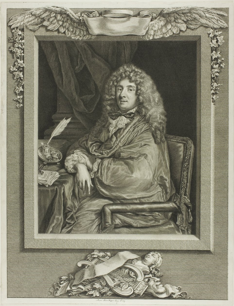 Molière door Jacques Firmin Beauvarlet