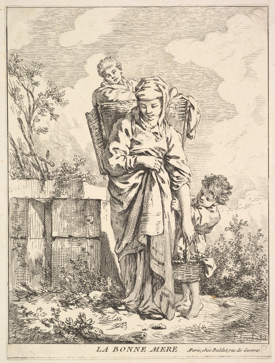 De goede moeder door Jacques Gabriel Huquier