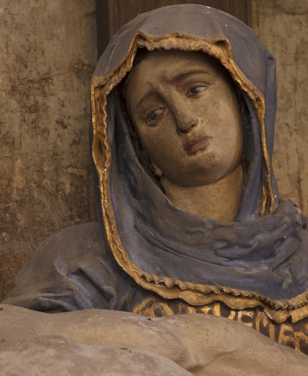 Detail van de Pieta door Jacques Jubert