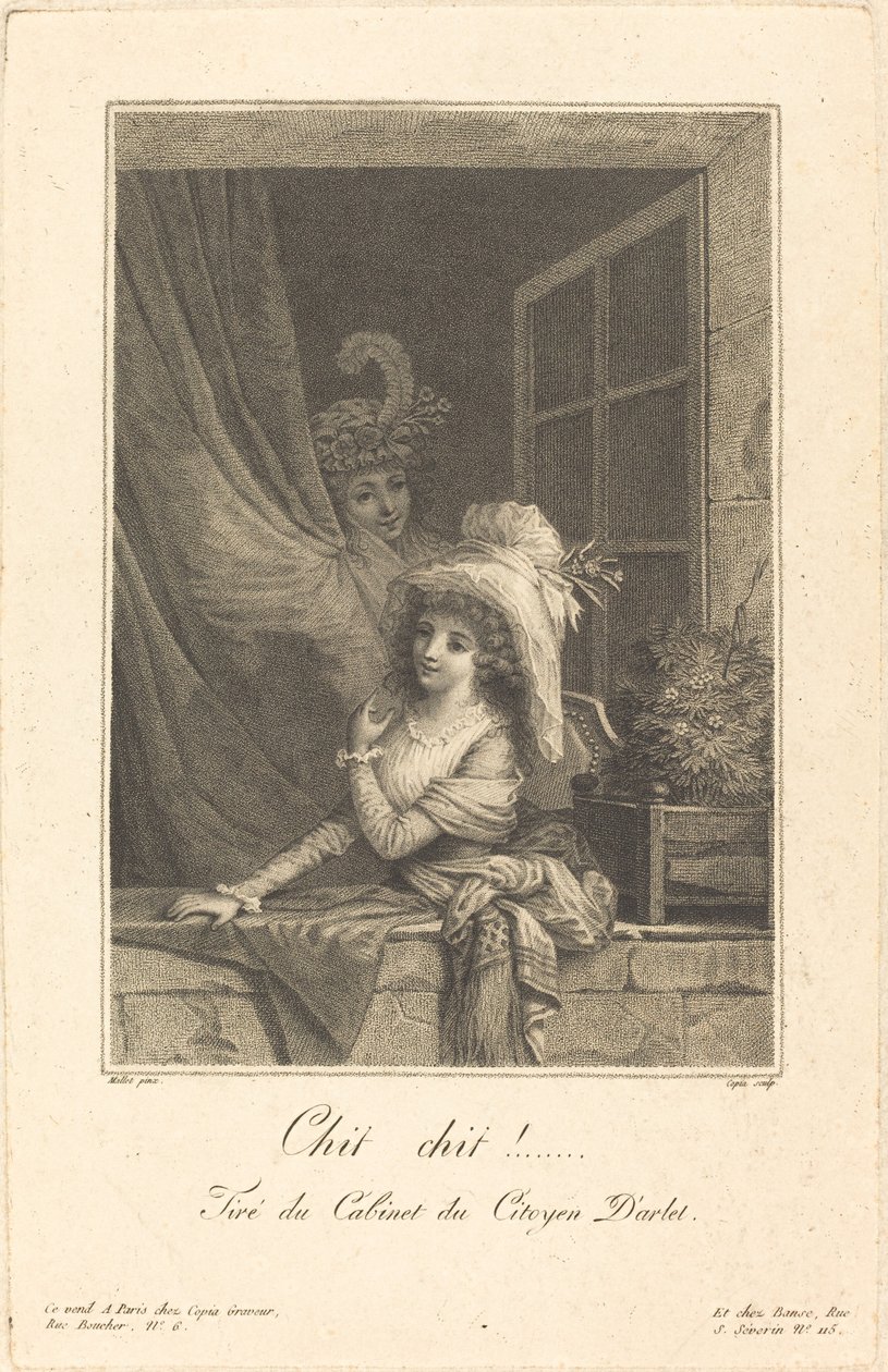Chit chit door Jacques Louis Copia after Jean Baptiste Mallet
