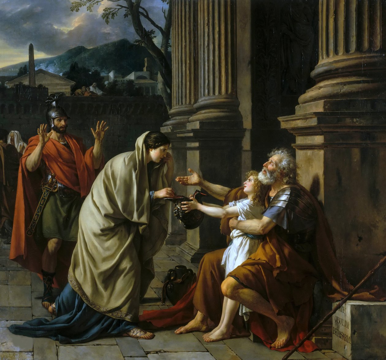 Belisarius bedelend om aalmoezen, 1781 door Jacques Louis David