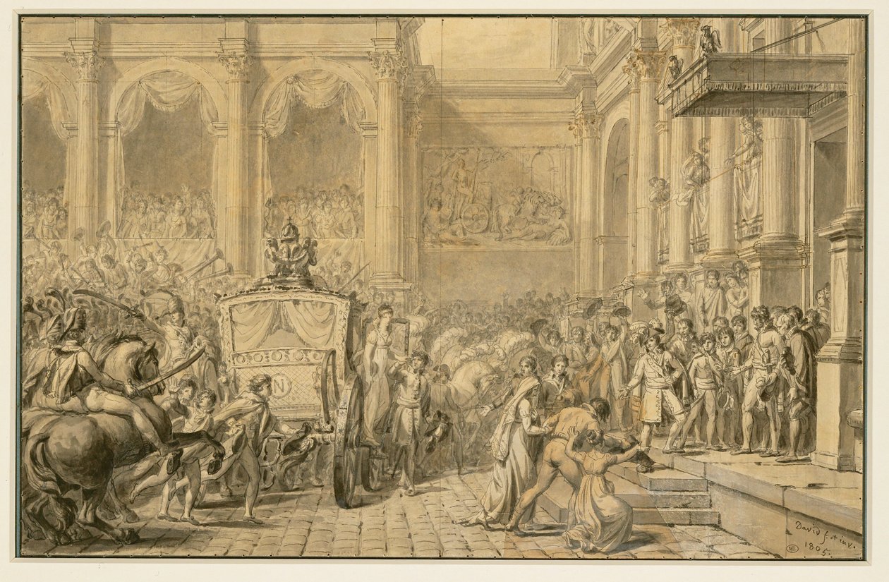 De komst van de keizer ... door Jacques Louis David