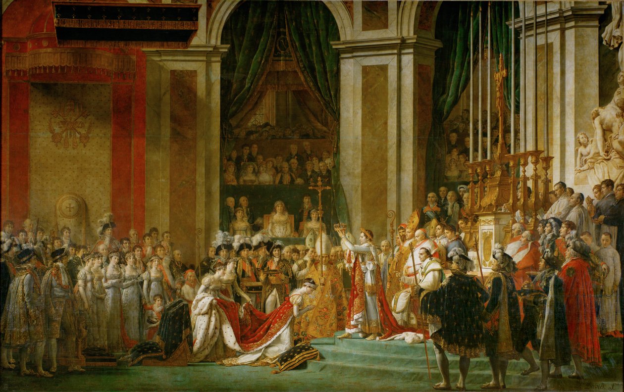 De kroning van Napoleon in de Notre-Dame ... door Jacques Louis David