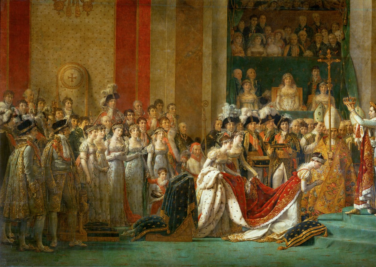 De kroning van Napoleon in de Notre-Dame ... door Jacques Louis David