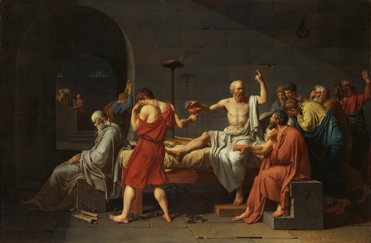 De dood van Socrates door Jacques Louis David