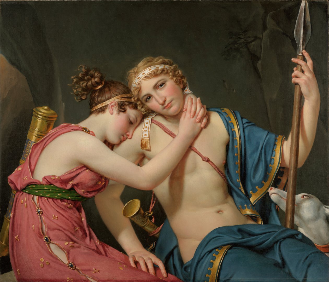 Het afscheid van Telemachus en Eucharis door Jacques Louis David