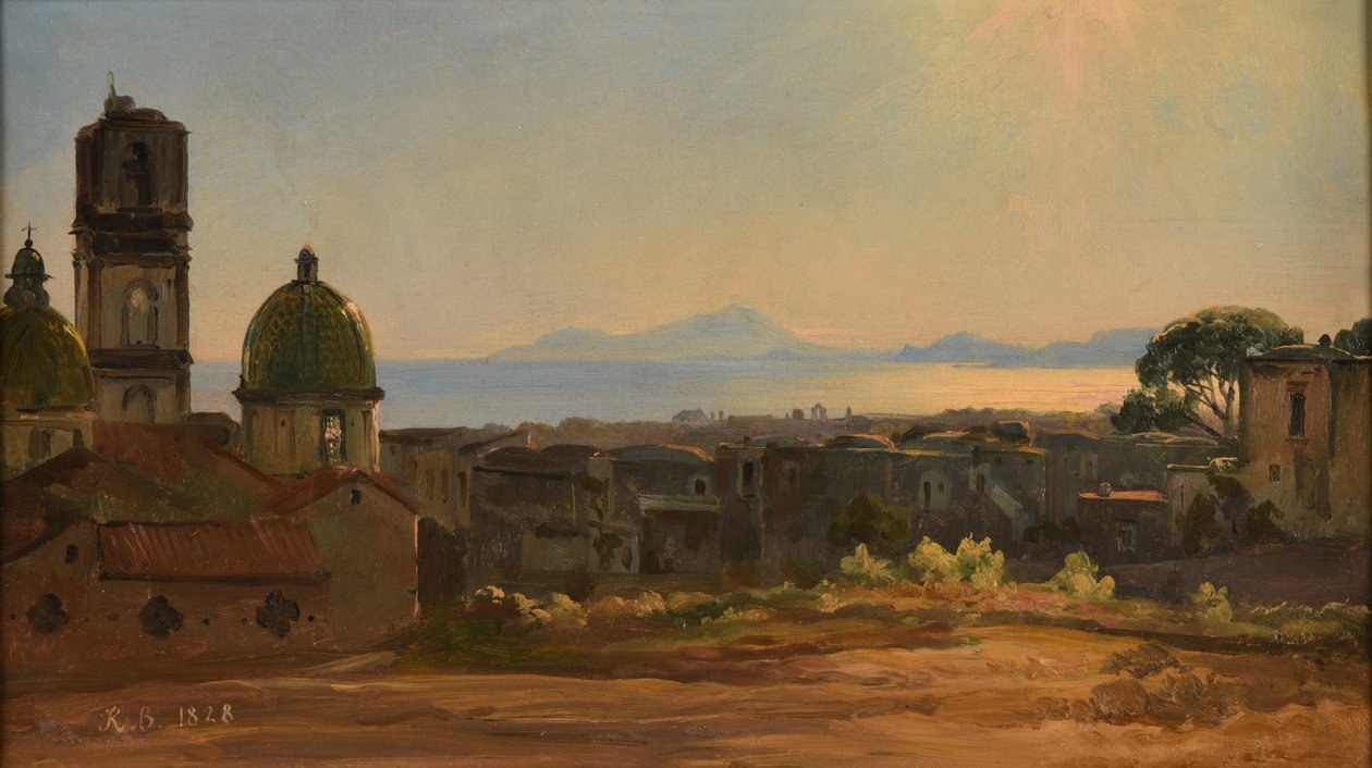Stadsgezicht van Italië door Jacques Raymond Brascassat
