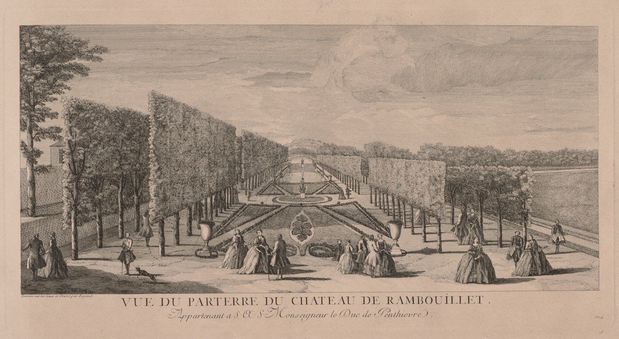 Bloementuin van Chateau Rambouillet door Jacques Rigaud