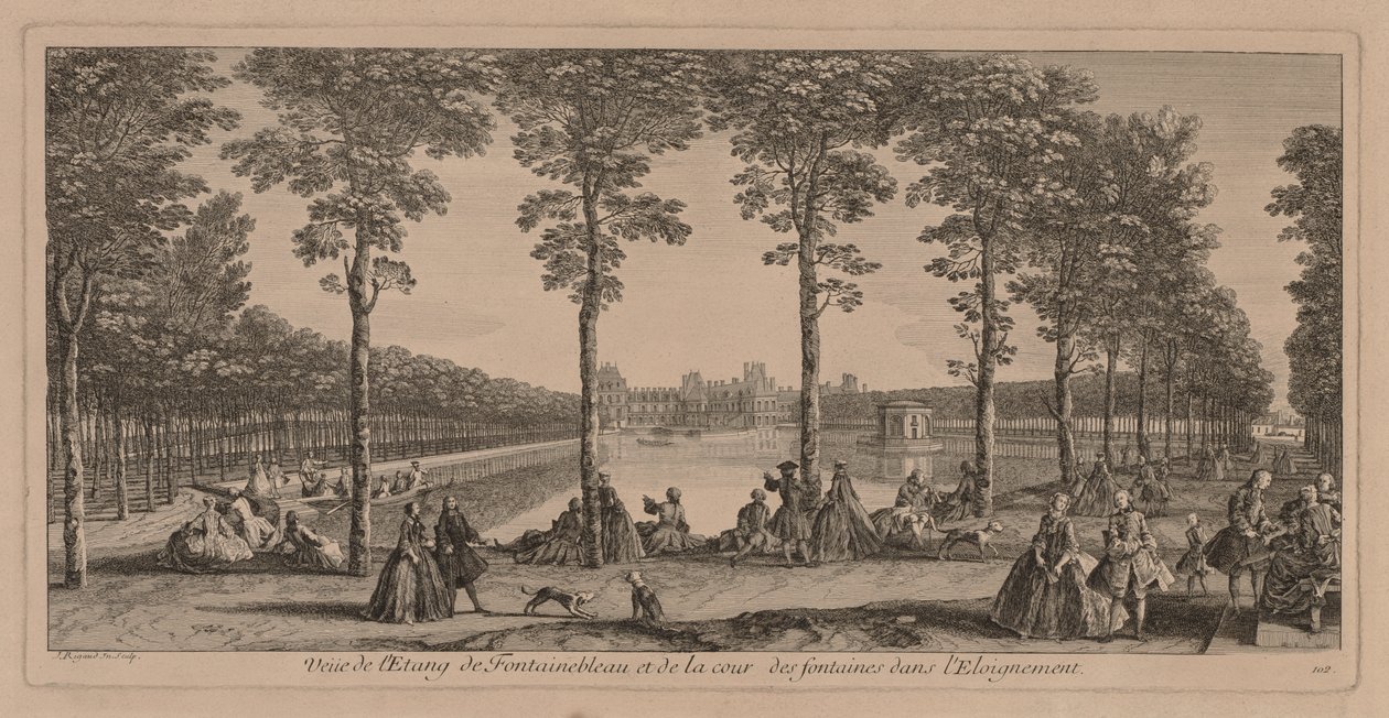De vijver bij Fontainebleau door Jacques Rigaud
