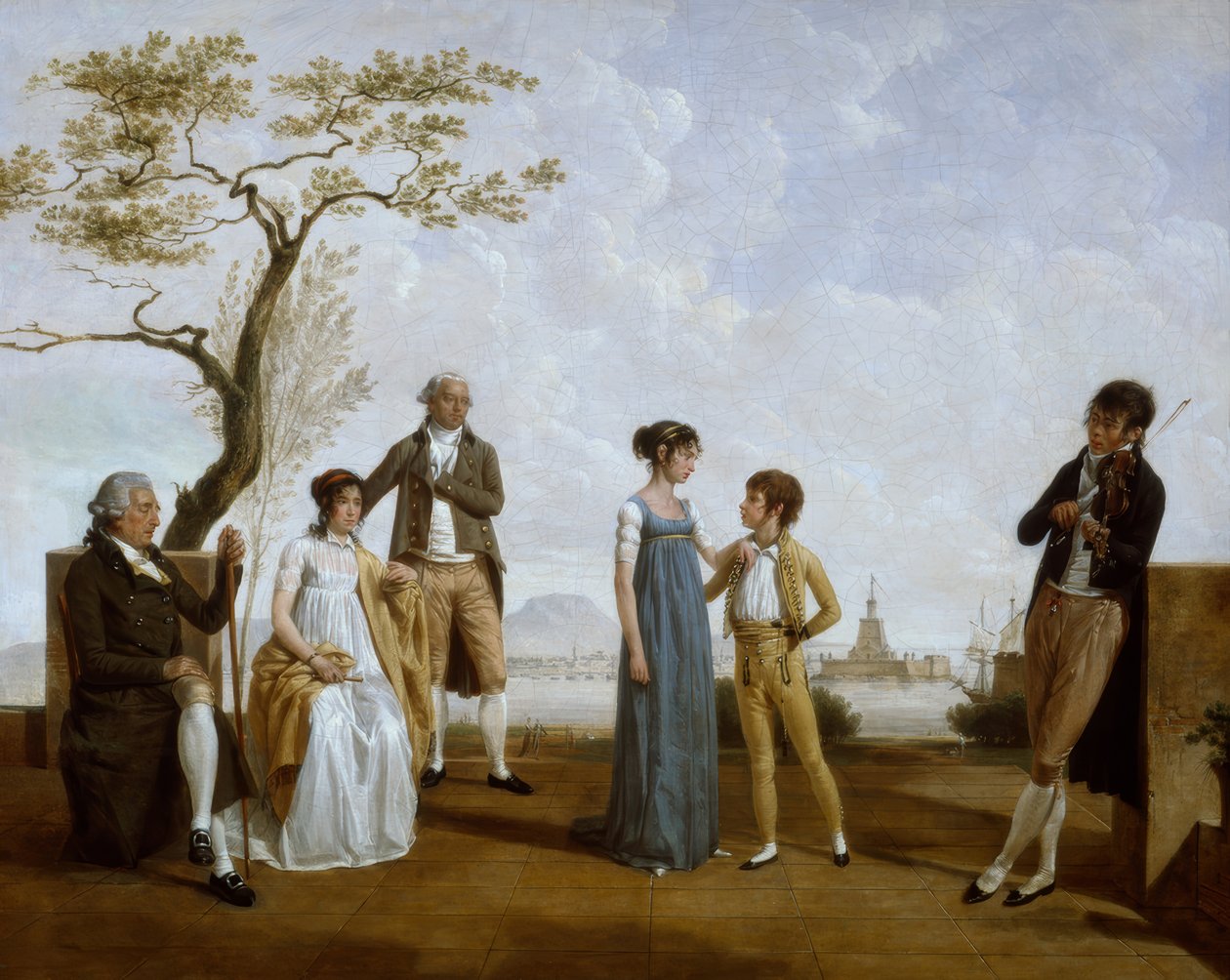 Familiefoto voor een haven door Jacques Sablet