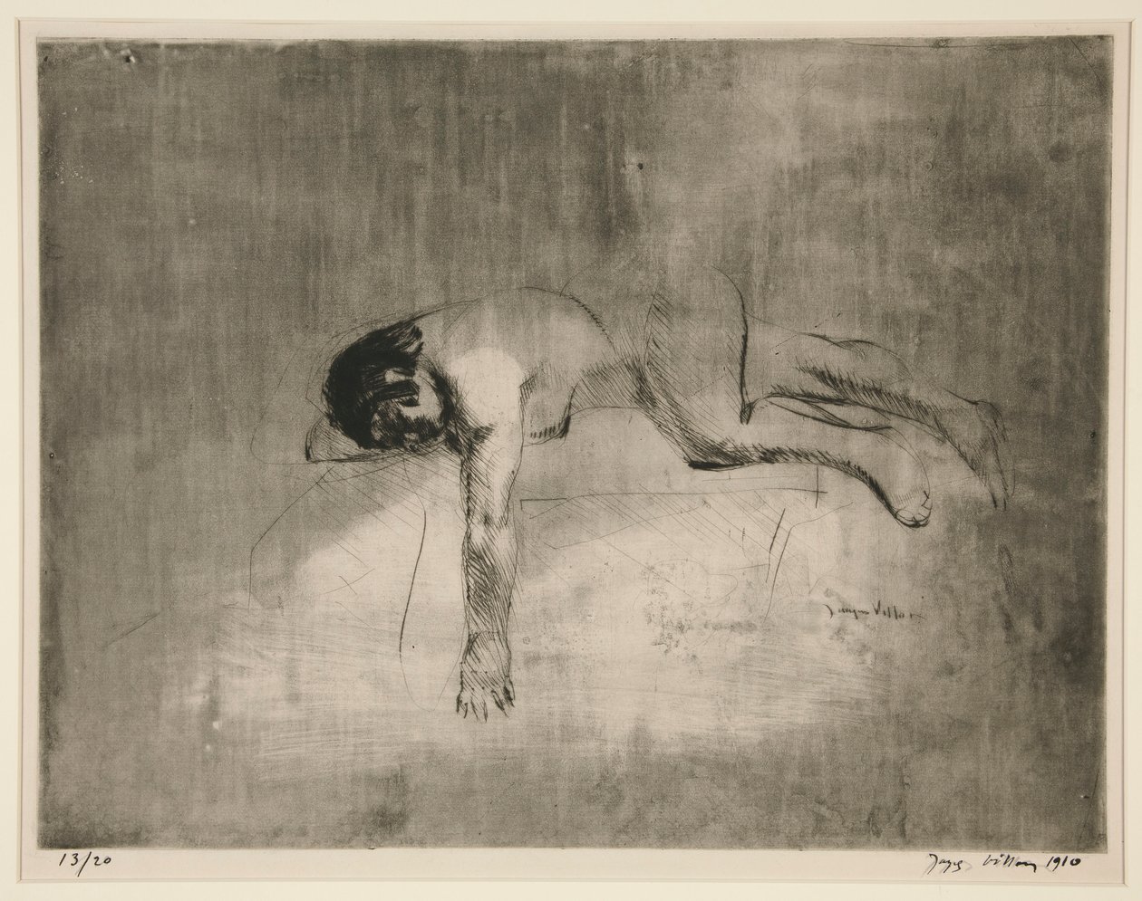 Nu couché (Liggend Naakt) door Jacques Villon
