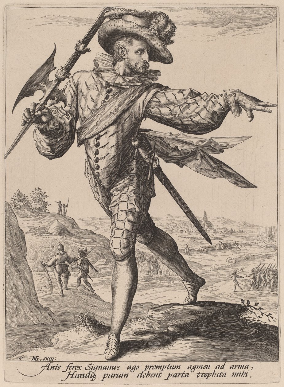 Sergeant door Jacques de Gheyn II after Hendrik Goltzius