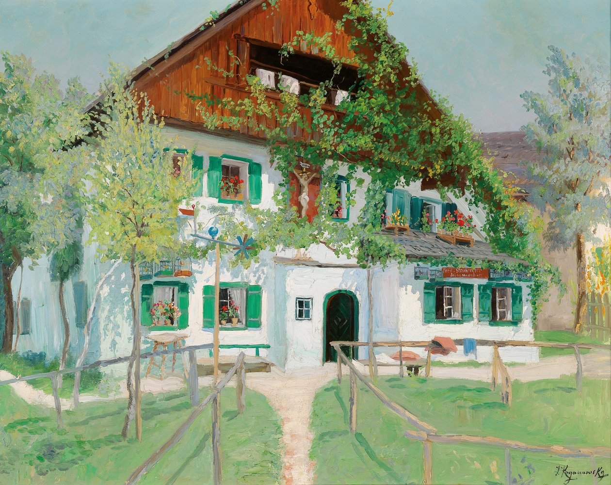 Boerderij in het zomerlicht door Jakob Koganowsky