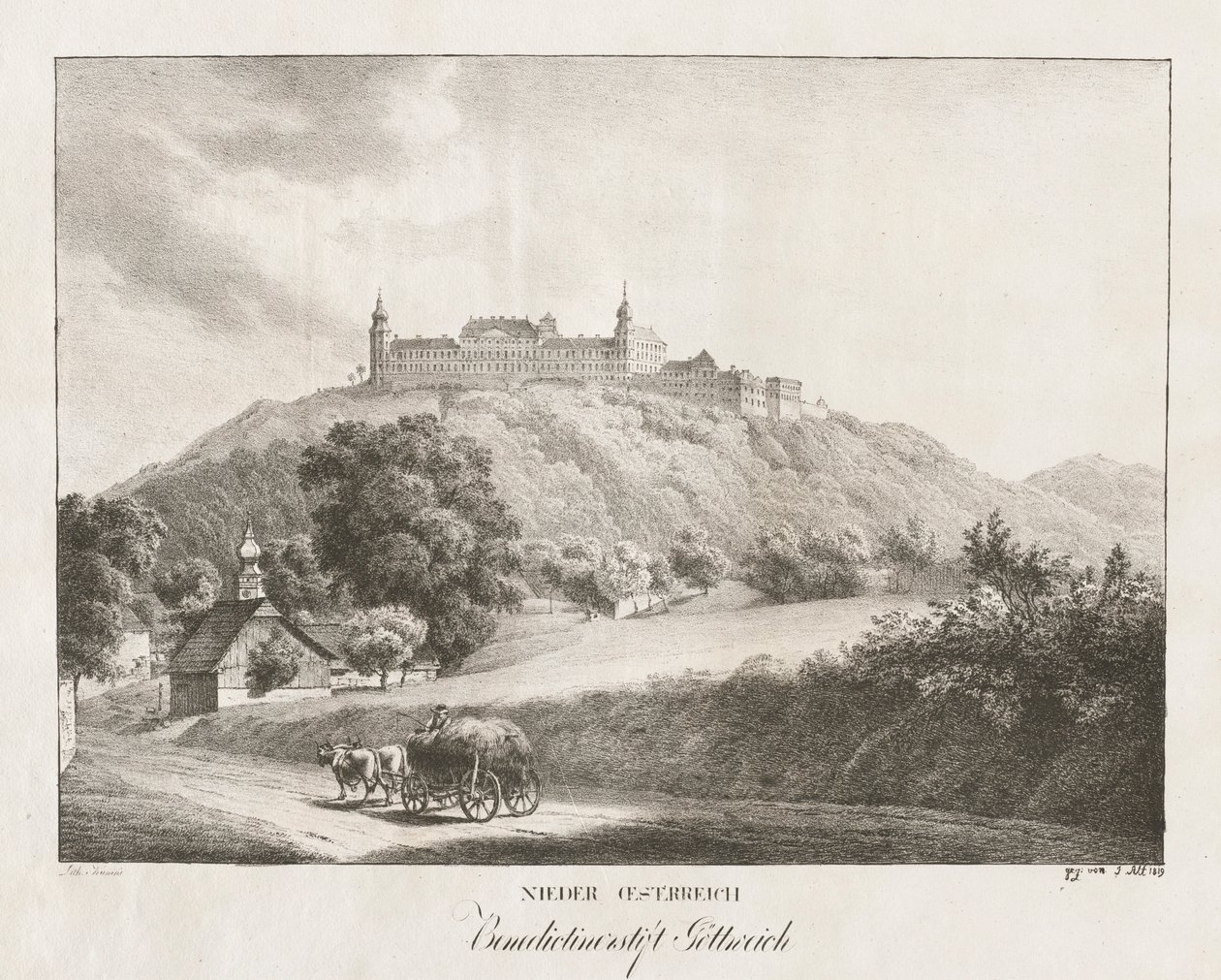 Nieder-Österreich, Benedictijnerklooster Göttweig, 1819 door Jakob Alt