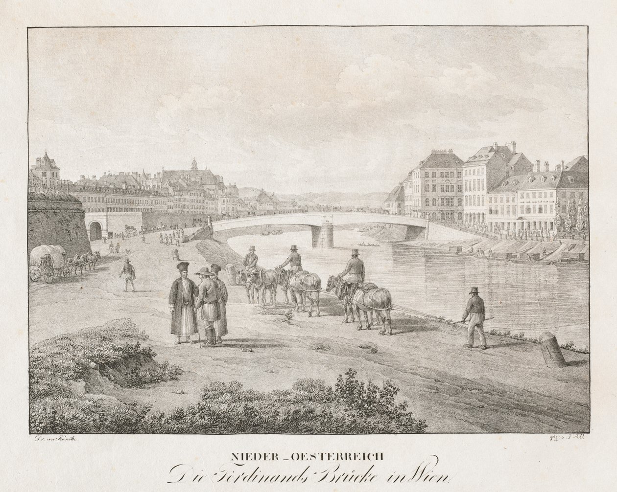 Neder-Oostenrijk, De Ferdinand Brug in Wenen door Jakob Alt