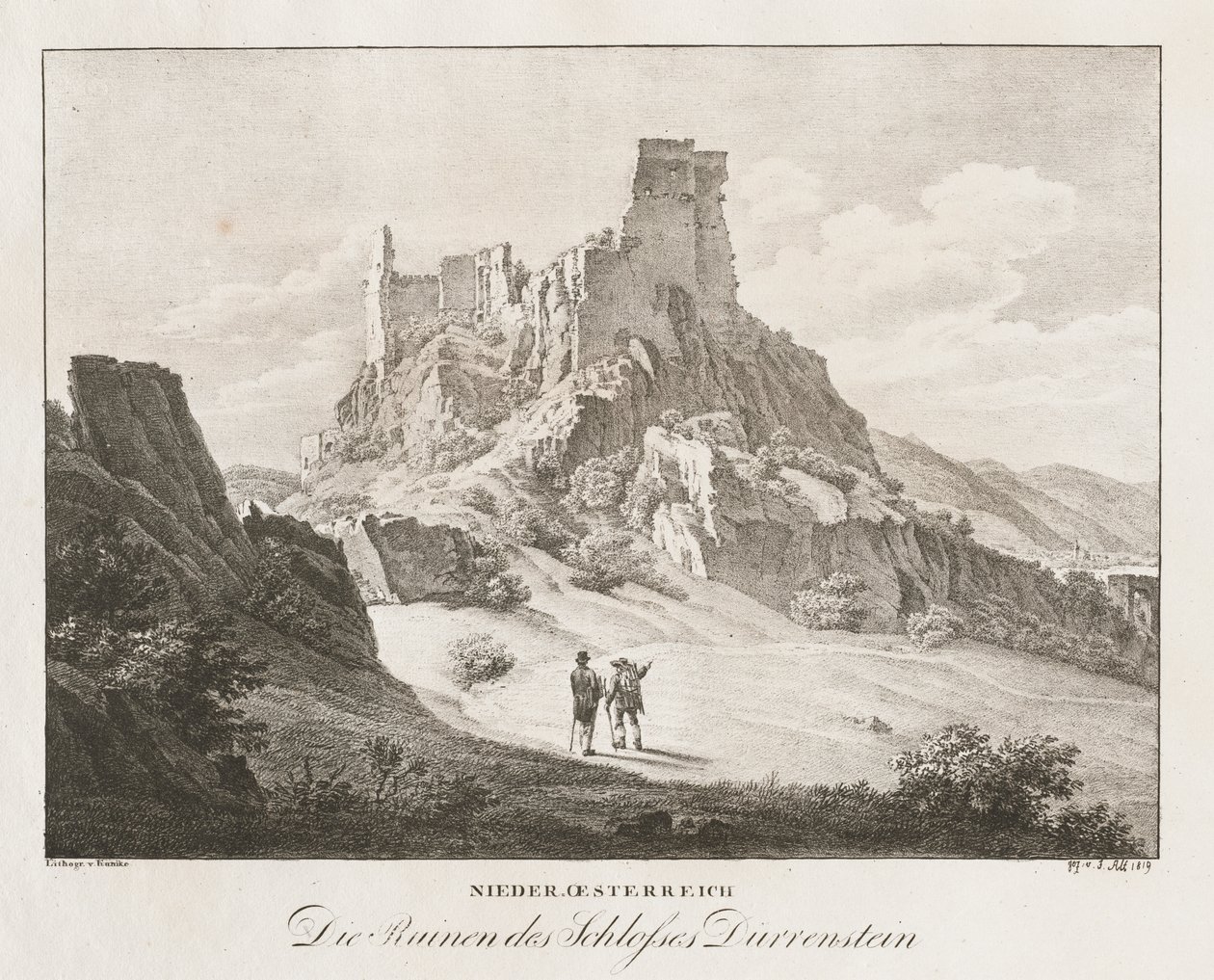 Neder-Oostenrijk, De Ruïnes van het Kasteel door Jakob Alt
