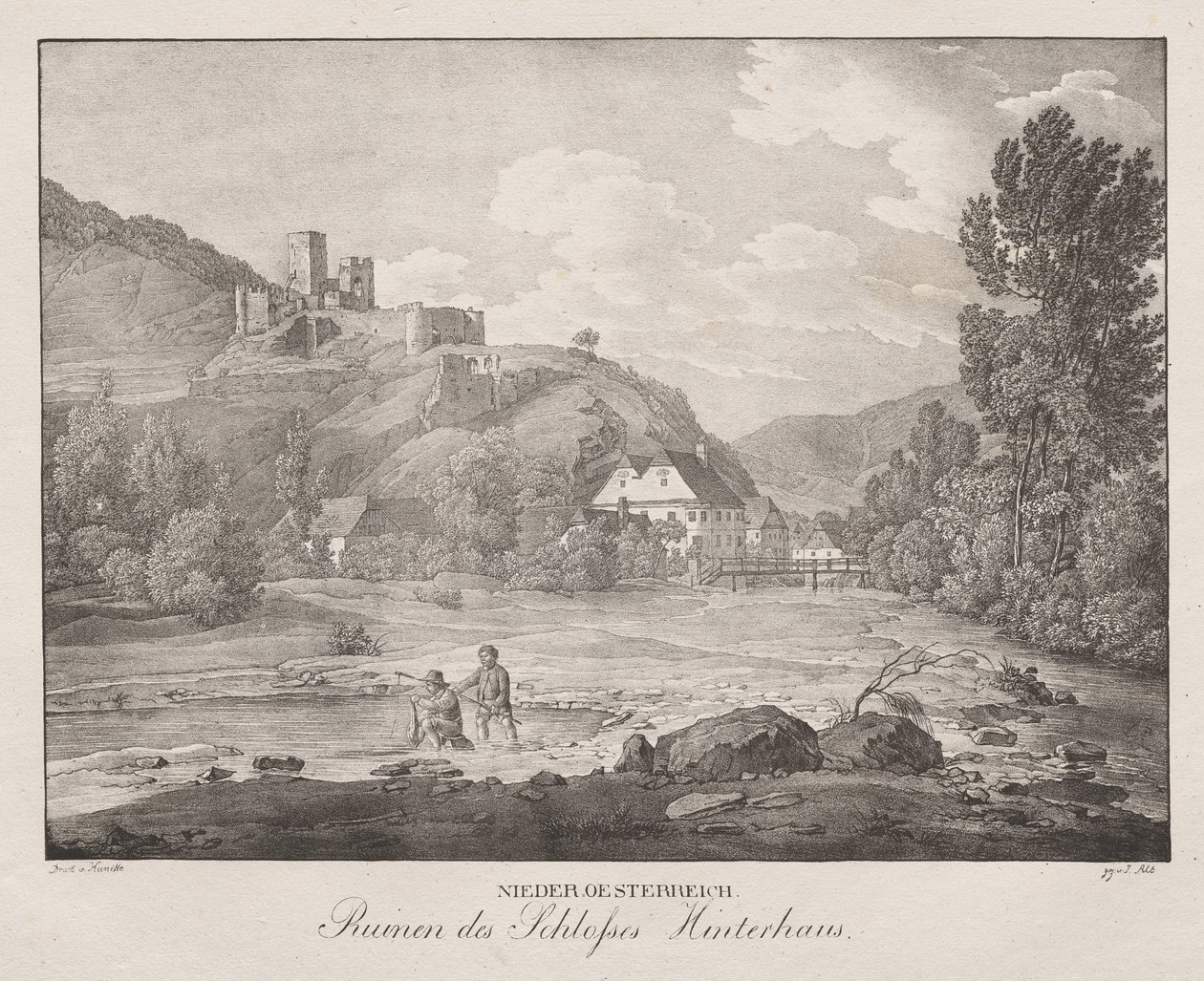 Neder-Oostenrijk, Ruïnes van het Kasteel Hinterhaus door Jakob Alt