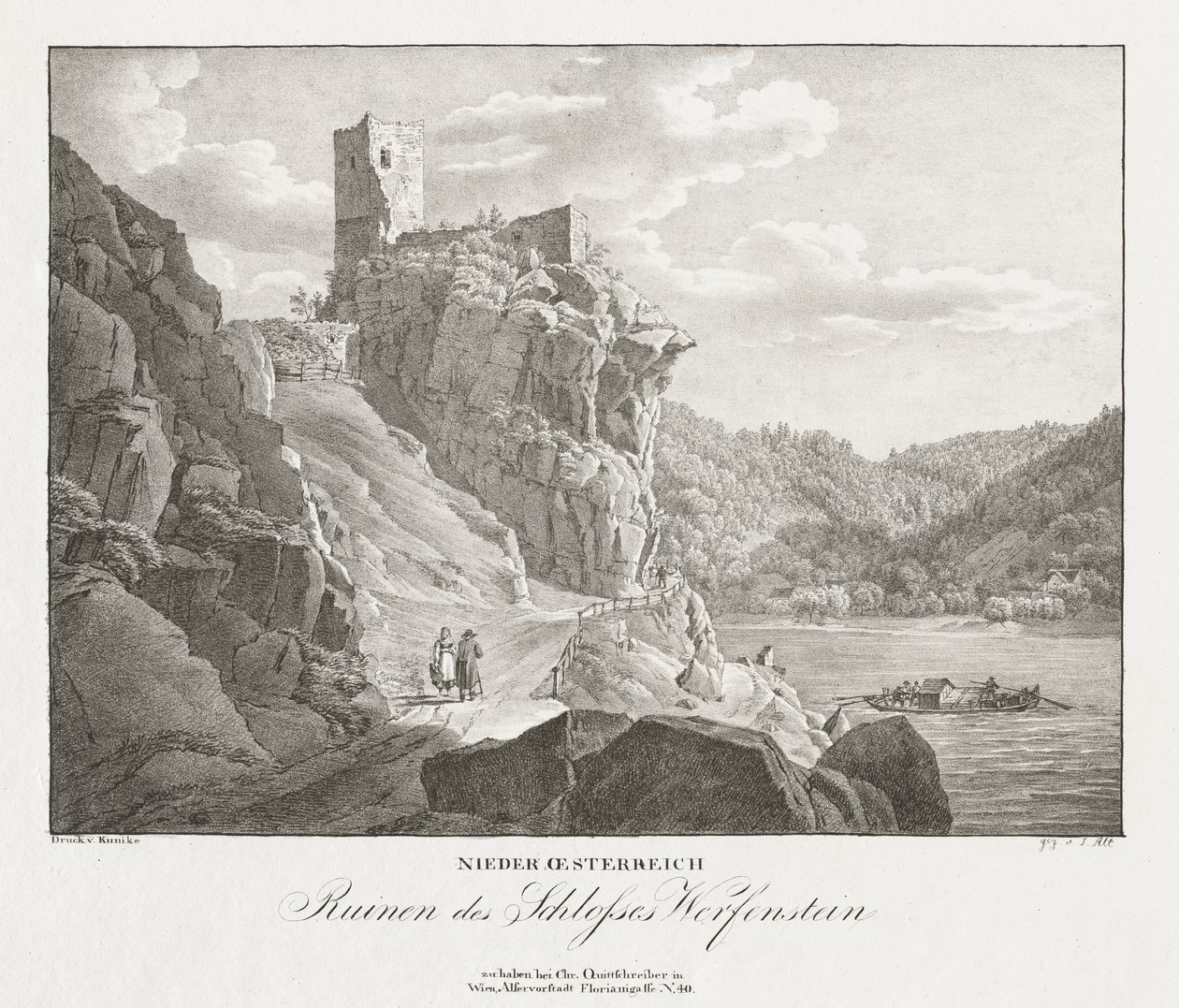 Neder-Oostenrijk, Ruïnes van het Kasteel Werfenstein door Jakob Alt