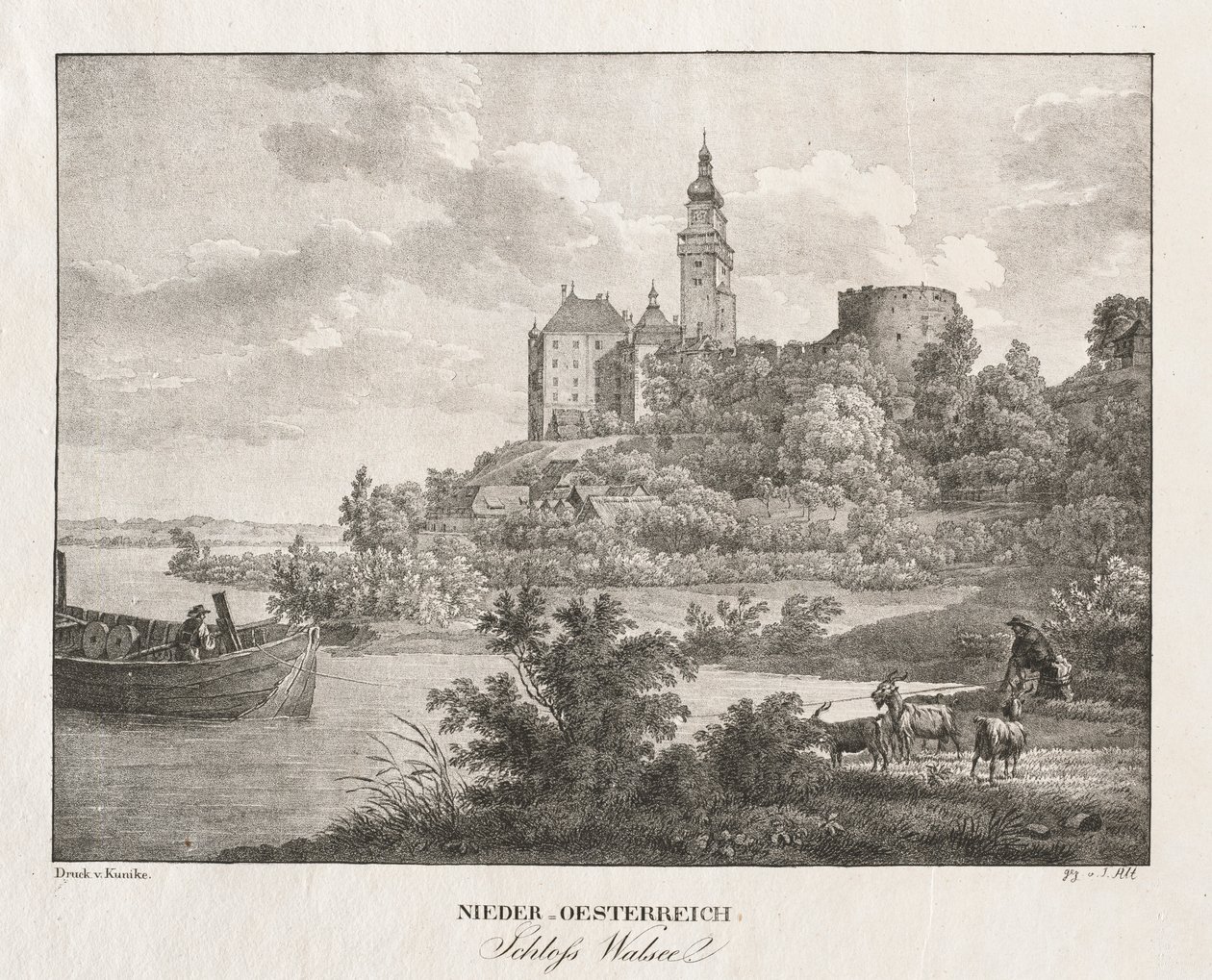 Nieder-Österreich, Schloss Walseel door Jakob Alt