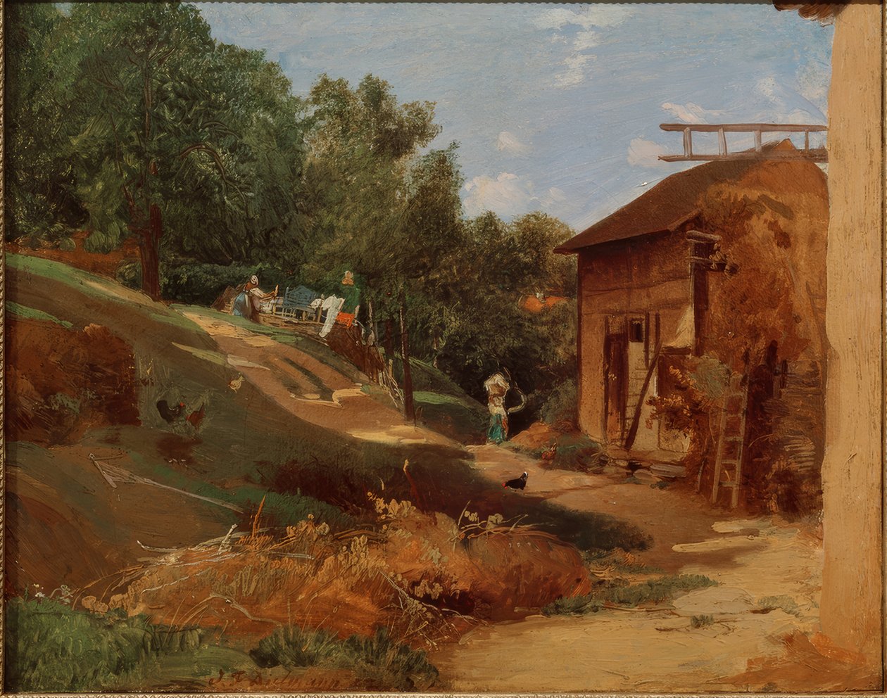 Boerderij in de Taunus door Jakob Fürchtegott Dielmann