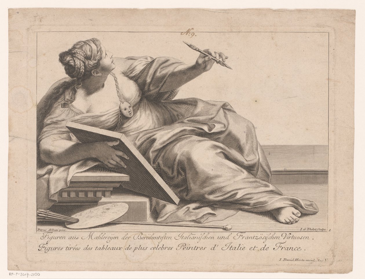 Personificatie van de schilderkunst door Jakob Gottlieb Thelott