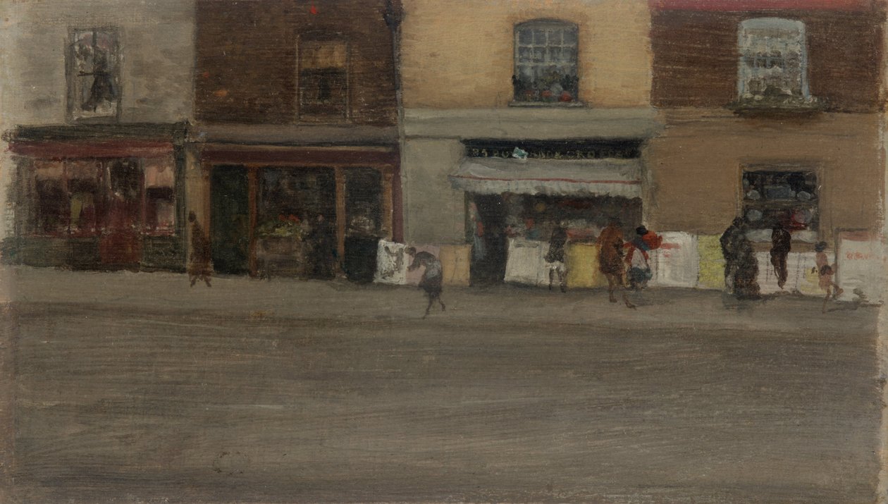 Winkels in Chelsea door James Abbott McNeill Whistler