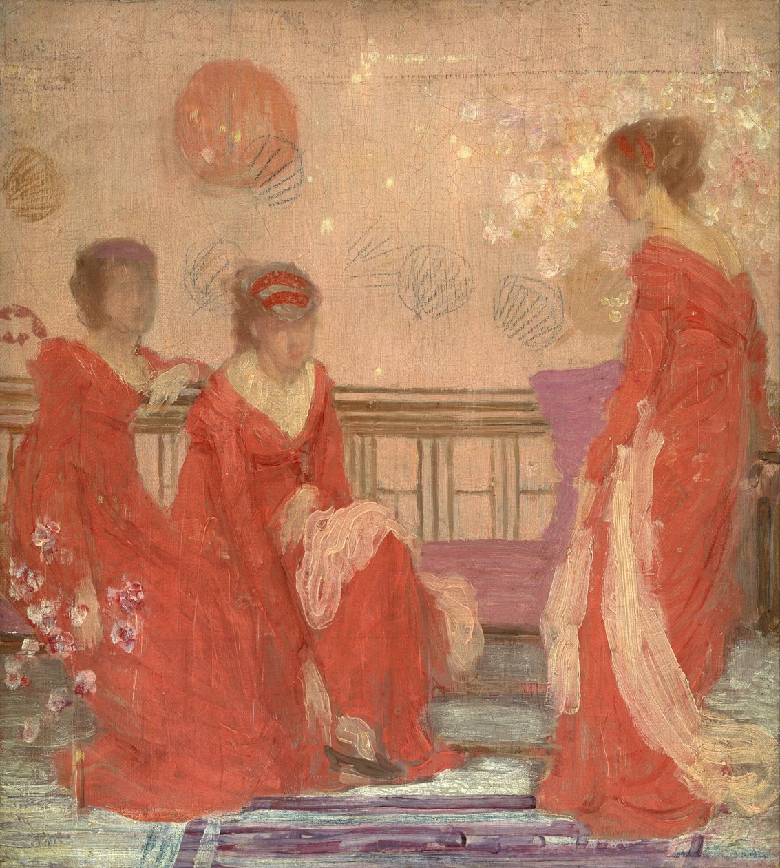 Harmonie in Vleeskleur en Rood door James Abbott McNeill Whistler