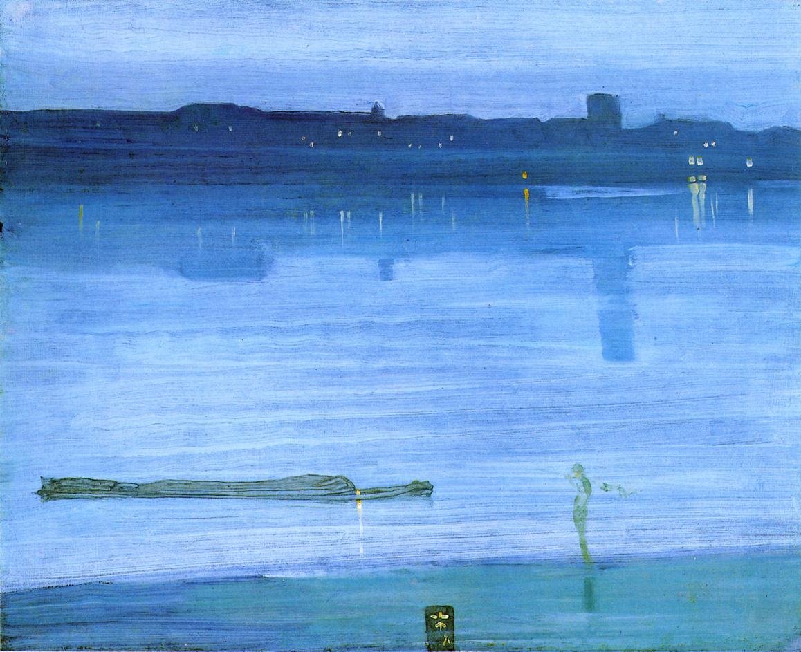 Nocturne in Blauw en Zilver: Chelsea door James Abbott McNeill Whistler