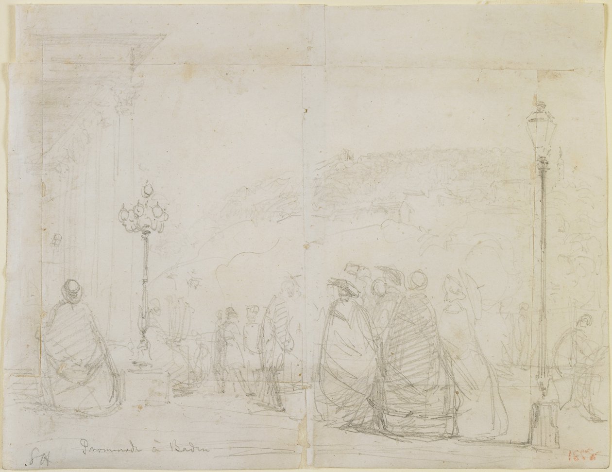 Promenade in Baden, 1858 door James Abbott McNeill Whistler