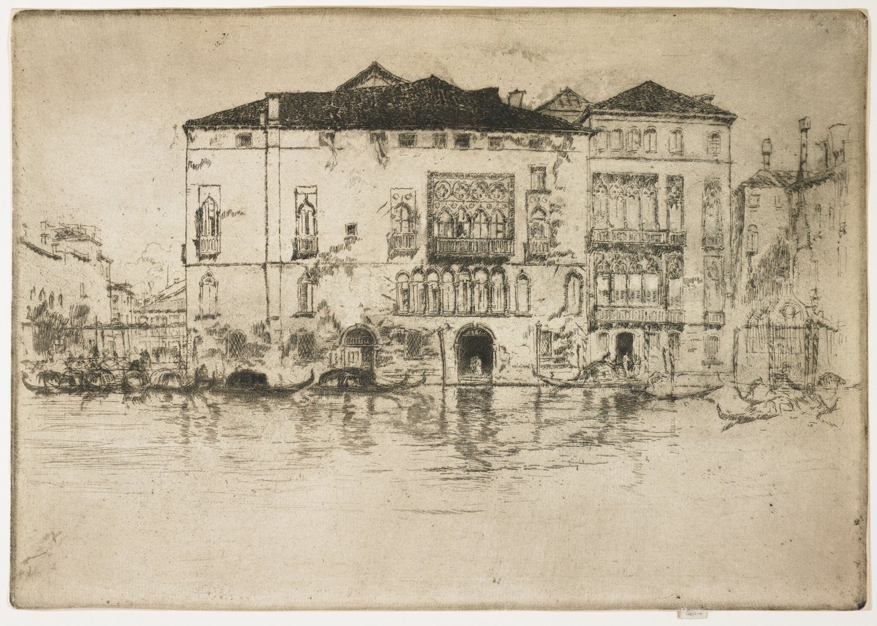 De Paleizen uit De Eerste Venetië Set door James Abbott McNeill Whistler