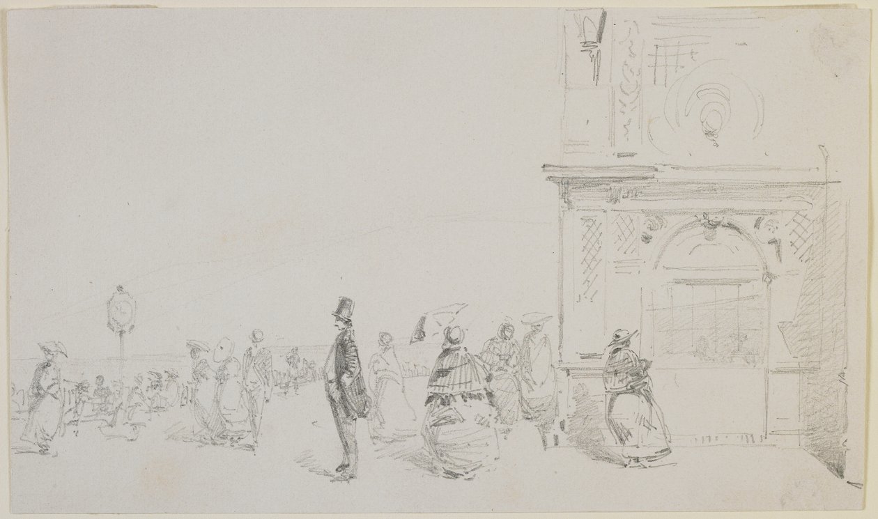 De esplanade in Dieppe, 1857 door James Abbott McNeill Whistler
