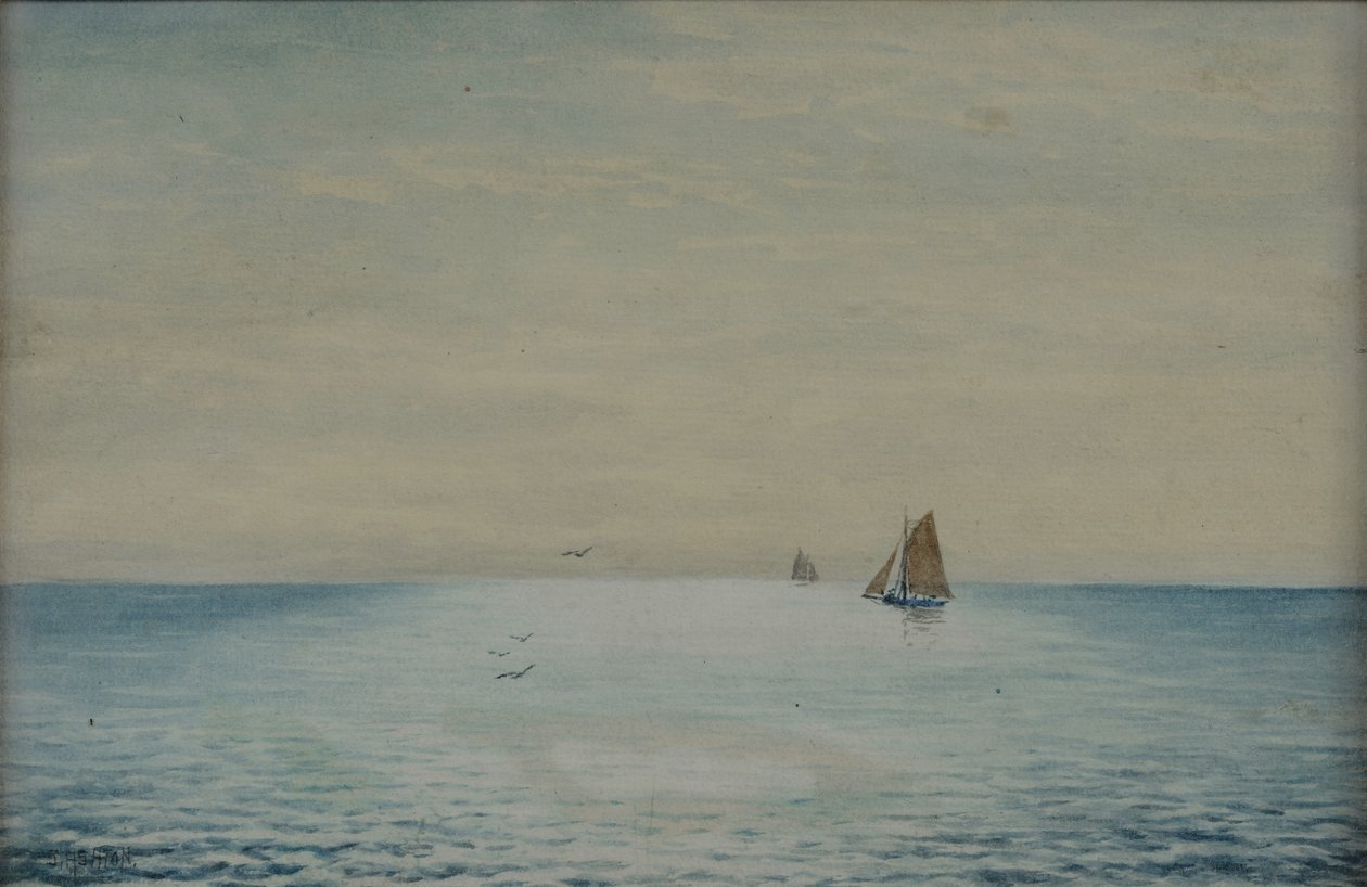 Zeegezicht met een Ketch, bij Adelaide, Zuid-Australië door James Ashton