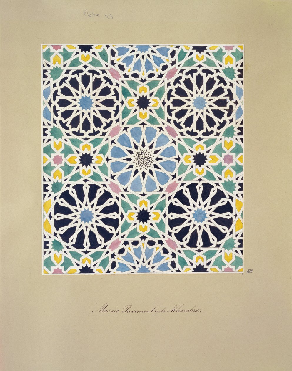 Mozaïekvloer in het Alhambra, uit 