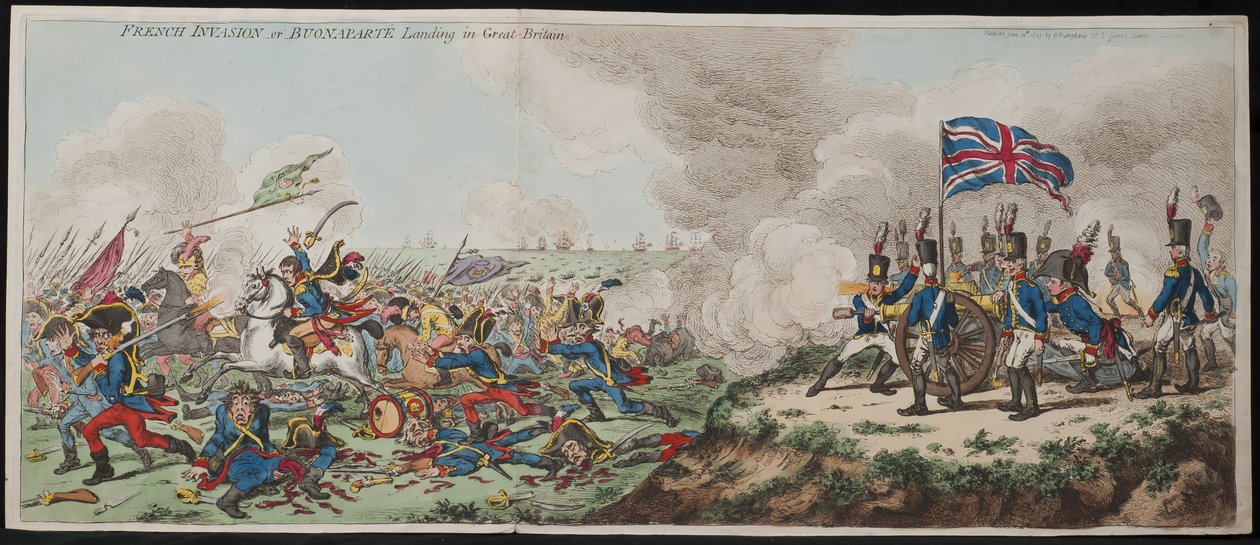 Franse invasie of Buonaparte landt in Groot-Brittannië door James Gillray