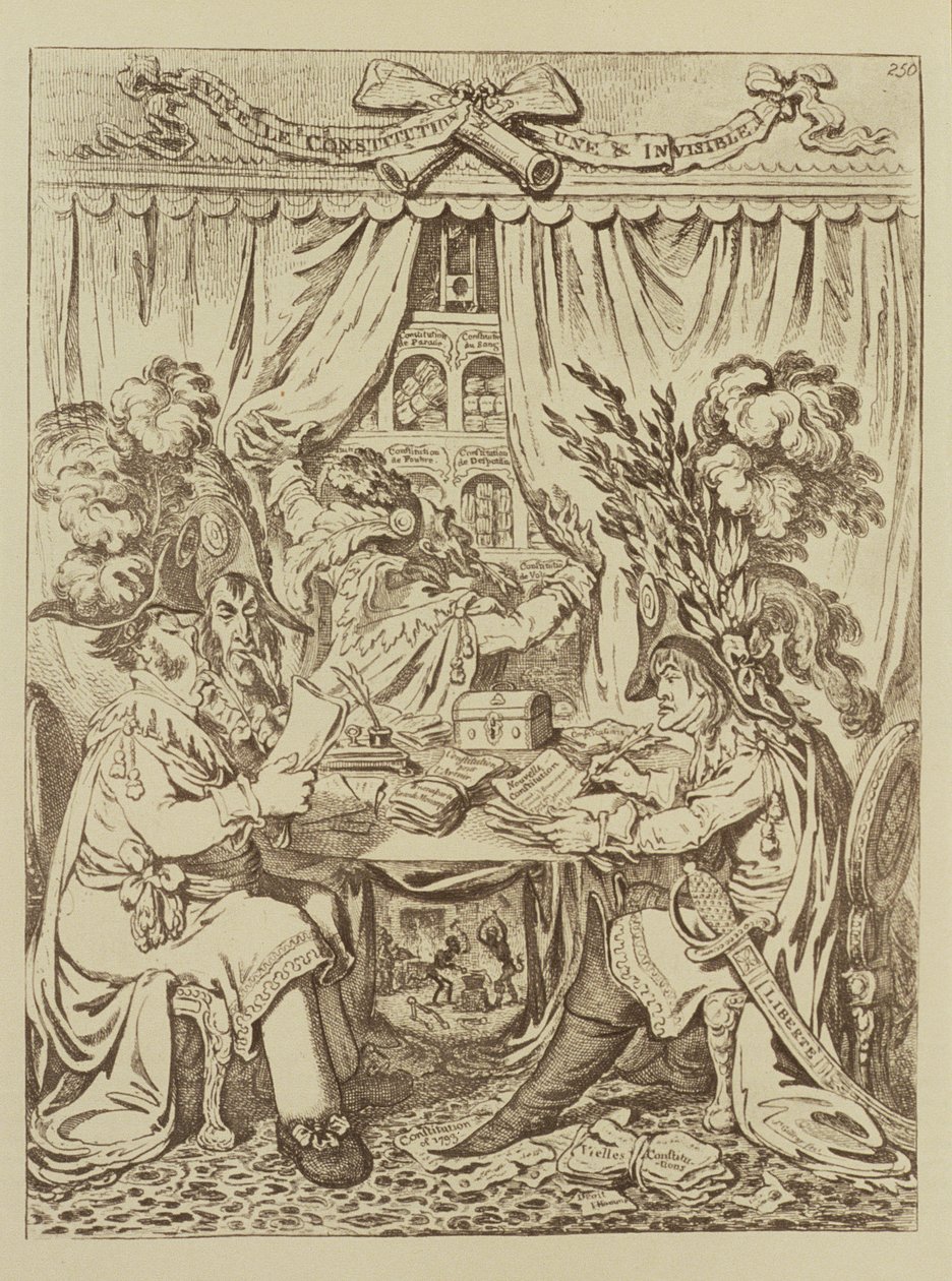 Het Franse consulaire triumviraat, 1800 door James Gillray