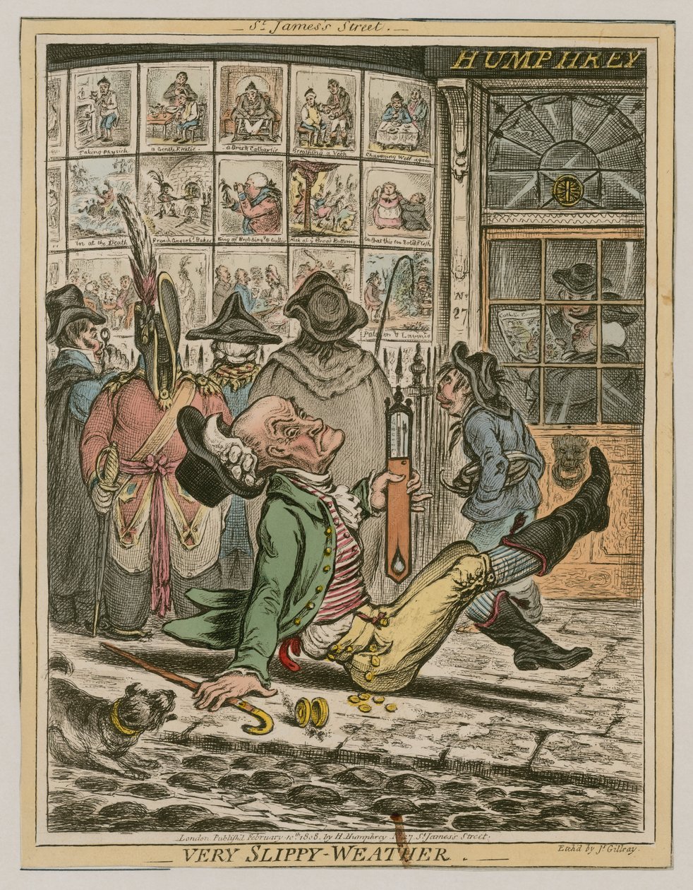 Zeer Glibberig Weer door James Gillray