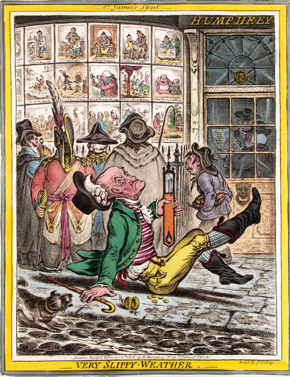 Zeer glad weer door James Gillray