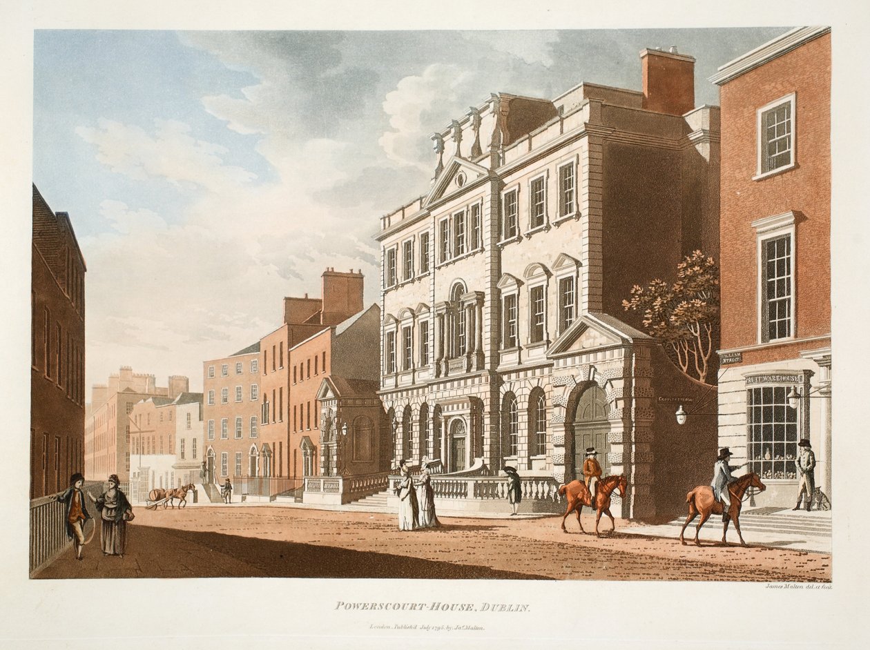 Powerscourt-Huis, Dublin, 1795 door James Malton