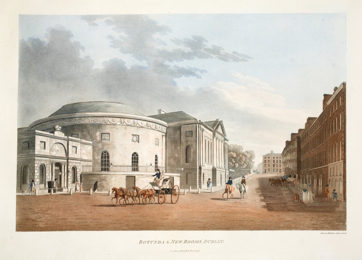 Rotunda en New Rooms, Dublin, 1795 door James Malton