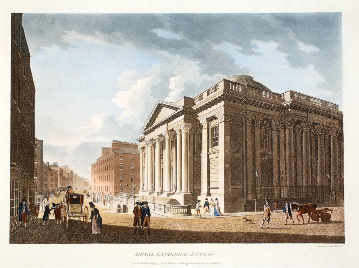 De Koninklijke Beurs, Dublin, 1792 door James Malton