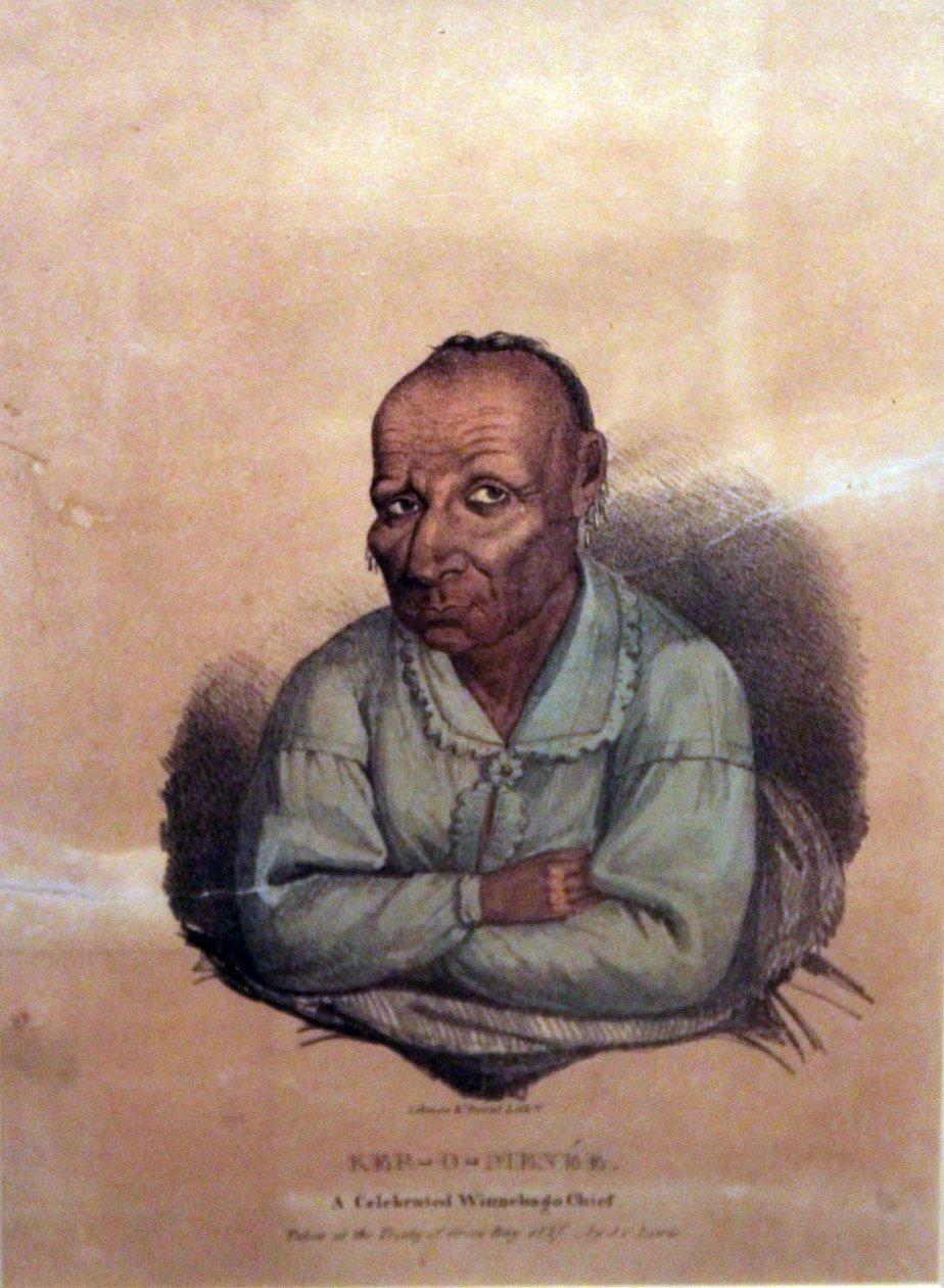 Ker-o-menée, een beroemde Winnebago-hoofdman, 1827 door James Otto Lewis