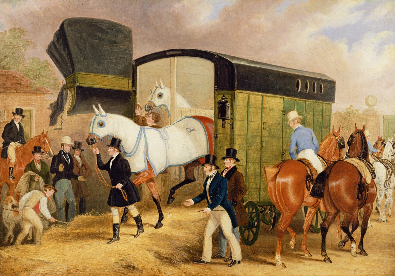 De Derby Huisdieren: De Aankomst, 1842 door James Pollard