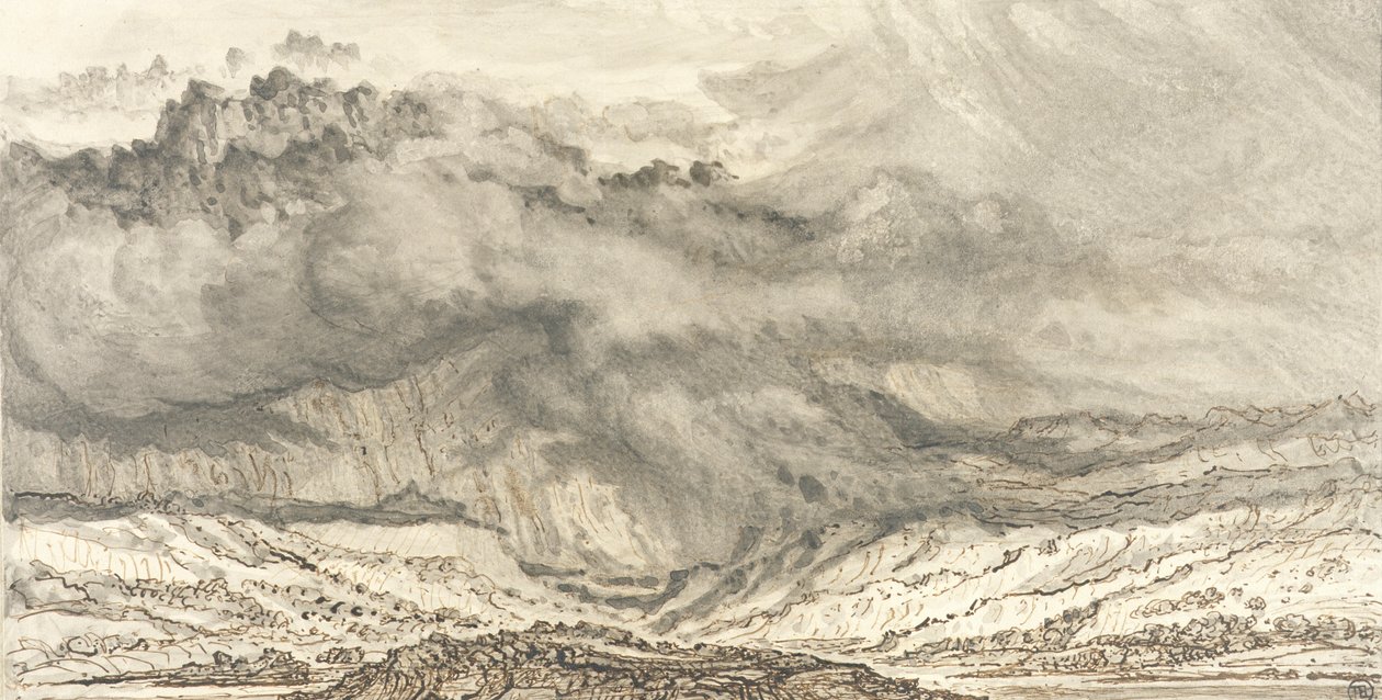 Snowdon, een naderende storm, 1853 door James Ward